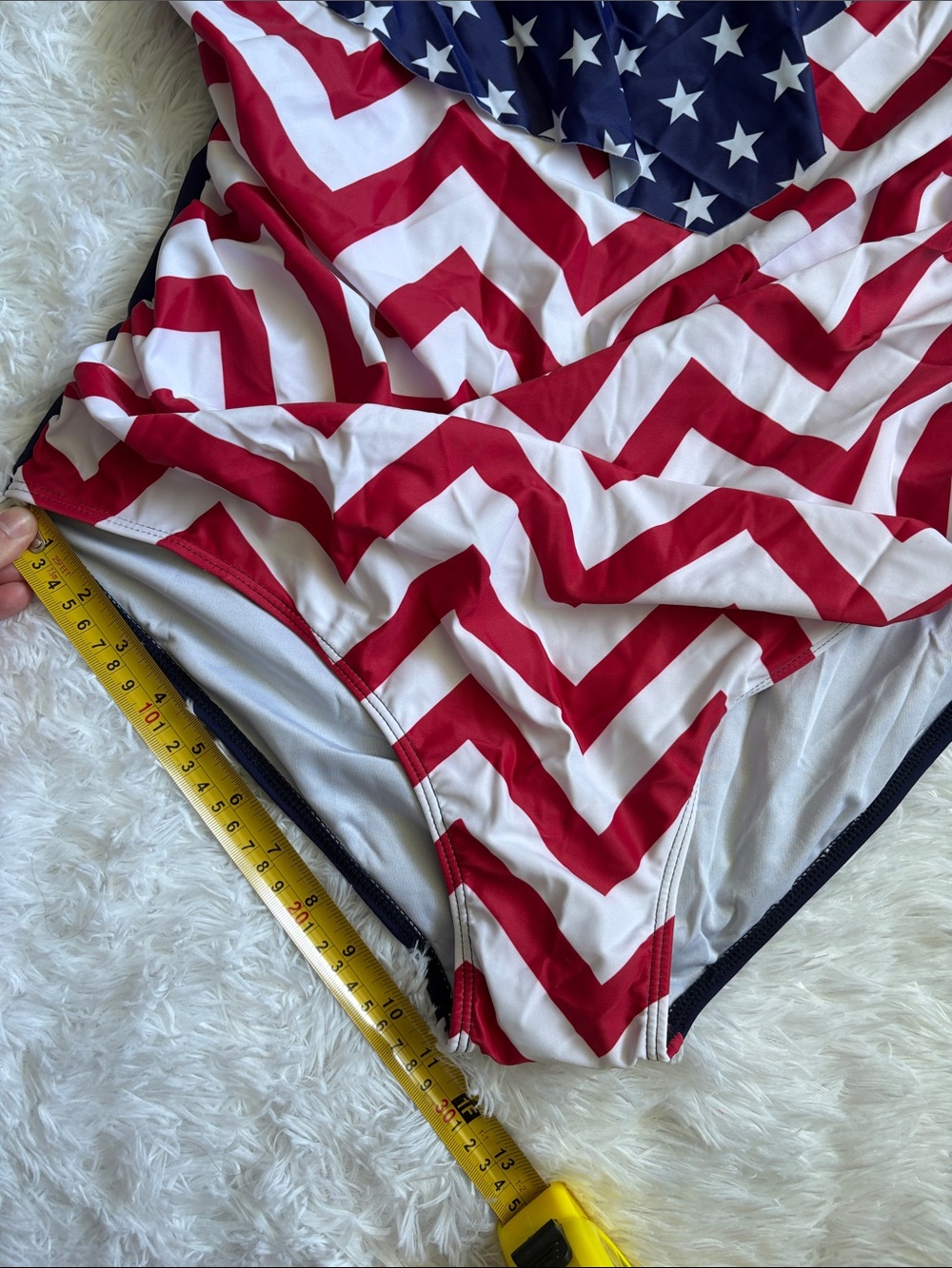 New In Packaging American Flag Ruffle Front One Piece Swimsuit Size XXL - Picture 7 of 15